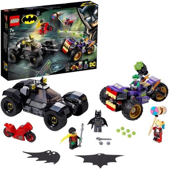 LEGO DC Comics Super Heroes 76159 La poursuite du Joker en moto a 3 roues Cdiscount Jeux Jouets