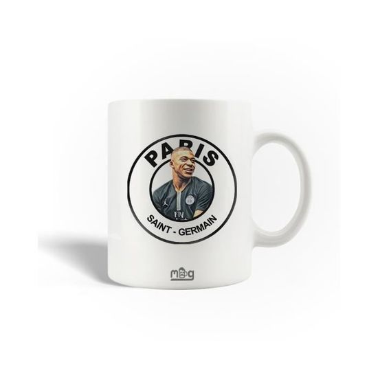 Mug PSG Kylian Mbappé – Collection Officielle – Céramique – Cadeau Idéal Pour Fans Du Paris Saint-Germain