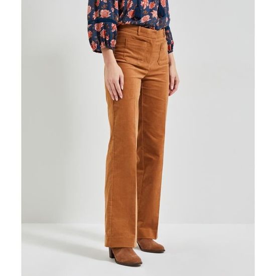 Pantalon velours marron femme cheap