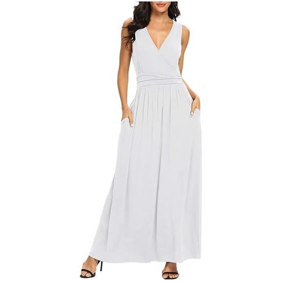 Robe sans manches unie pour femme - Style décontracté