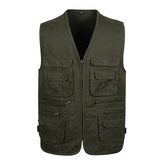 Gilet Homme sans Manches Militaire vert armée | Boutique Survivalisme