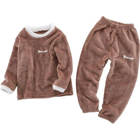 Inlzdz Ensemble Pyjama Enfant Fille Manches Longues Imprimé Bowknot Sleepwear 3-12 Ans Rose