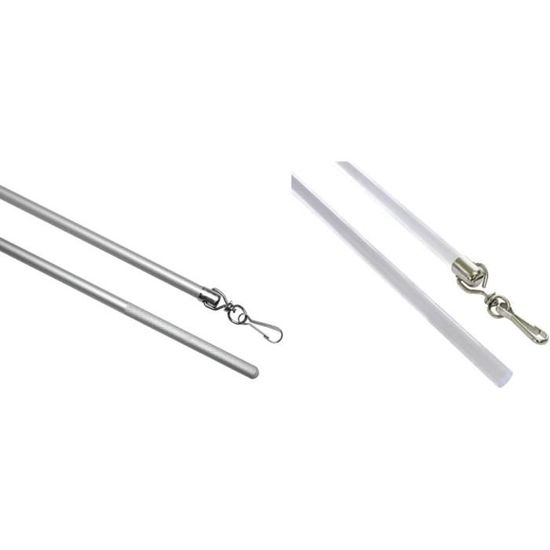 Anneaux De Barre De Tirage GARDINIA Pour Tringles GE Et P2U | Lot De 6 | Blanc | Plastique | Fixation Sans Perceuse