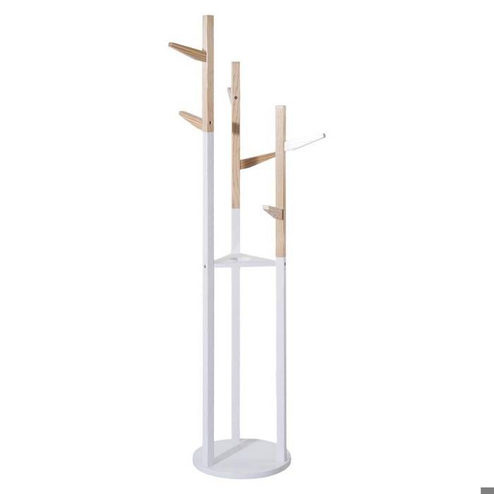 Porte-manteau - L. 30 x P. 30 x H. 135 cm - Blanc