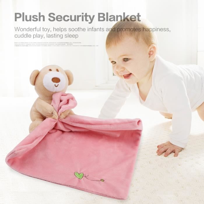 Couverture bébé Belle ours de sécurité Consolateur Couverture apaisante(Rose)