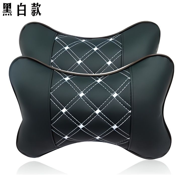appui-tête de voiture coussin oreiller broderie en cuir espace voiture, coussin de siège, housse de siège rouge,noir,300 g