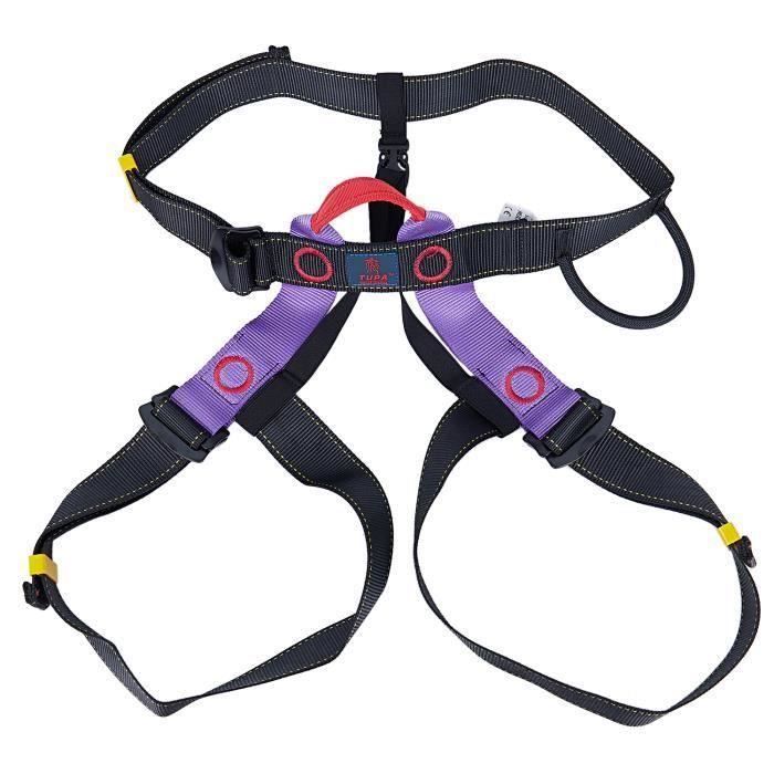TUPA Harnais Ceinture de Securite Baudrier Escalade Descente en Rappel-Taille Unique,noir+violet