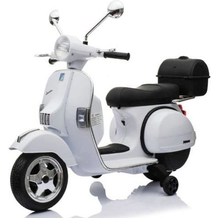 Vespa 12V Blanc - Scooter pour enfant - Véhicule Moto Électrique Enfant Garçon Fille