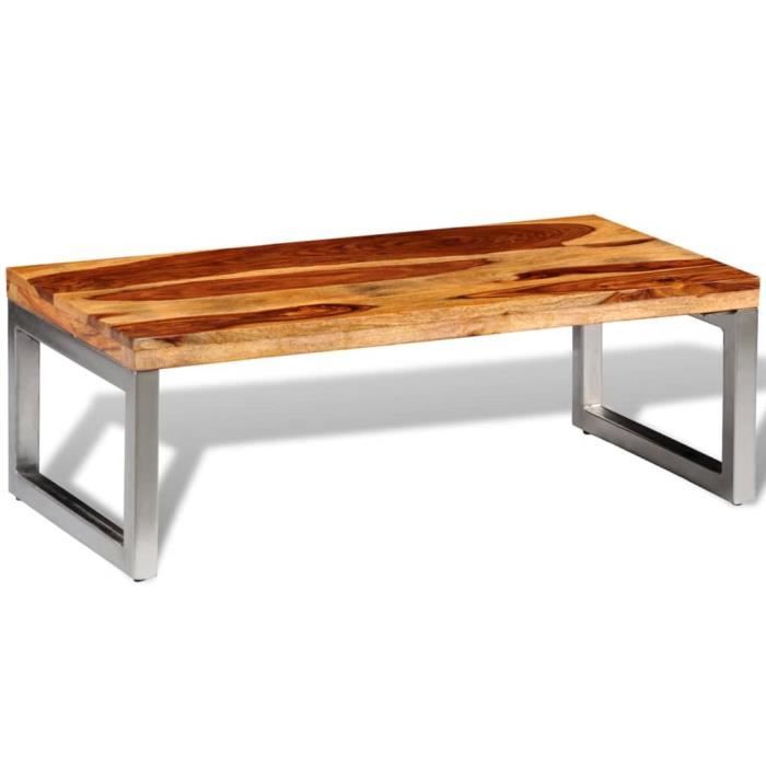 305624 - Design Furniture - Table basse Scandinave - Bout de canapé Table à thé avec pieds en acier Bois