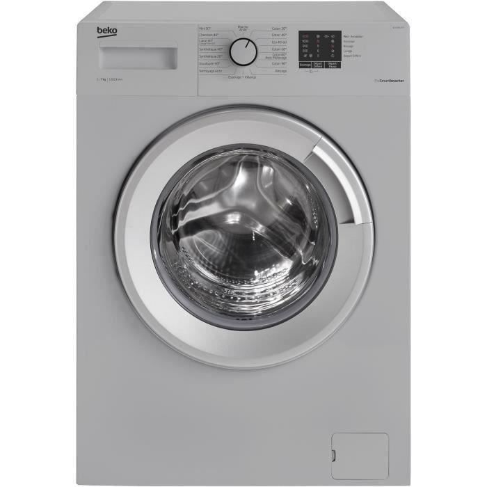 Lave-linge hublot BEKO WTE7612SY - 7 kg - Classe A+++ - 1200 tours/min - Silver