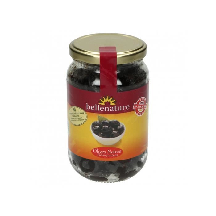 Olives noires dénoyautées bocal 180gr