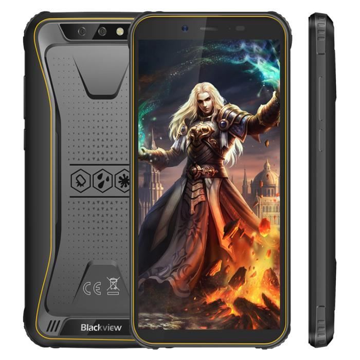Blackview BV5500 Pro Smartphone 4G IP68 Etanche 5.5- 3Go + 16Go Téléphone portable - Jaune