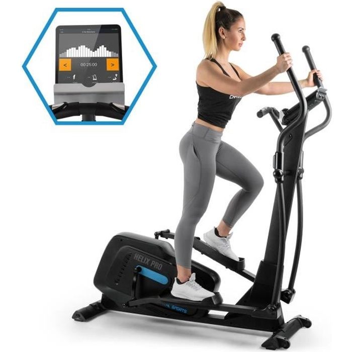 CAPITAL SPORTS Helix Track Vélo elliptique avec volant d'inertie 20kg et résistance magnétique 32 niveaux - interface Bluetooth