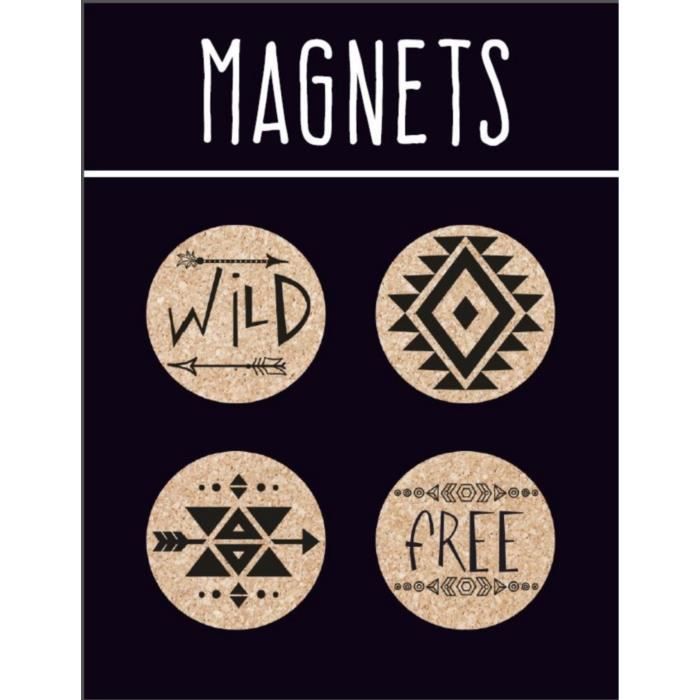 EMOTION Lot de 4 magnets en liège