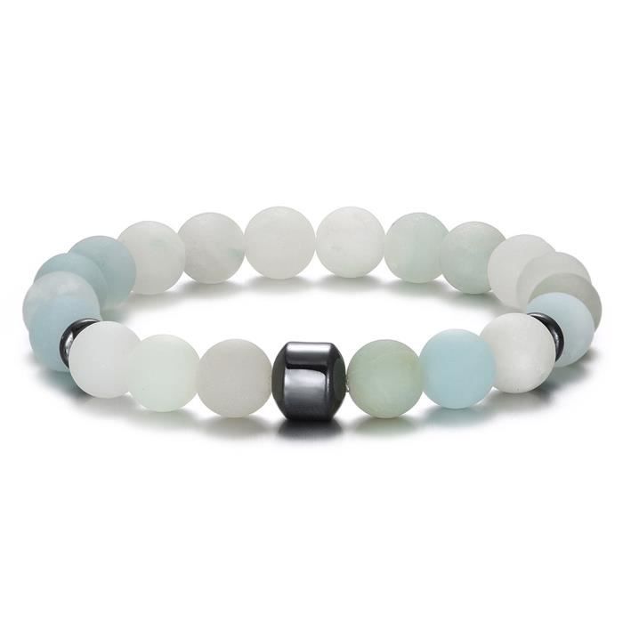 Bracelet Pierre Naturelle Bracelet Femme et Homme Bracelet Magnétique 8MM18-20CM Bracelet Pierres Précieuses Cadeau Femme Cadeau