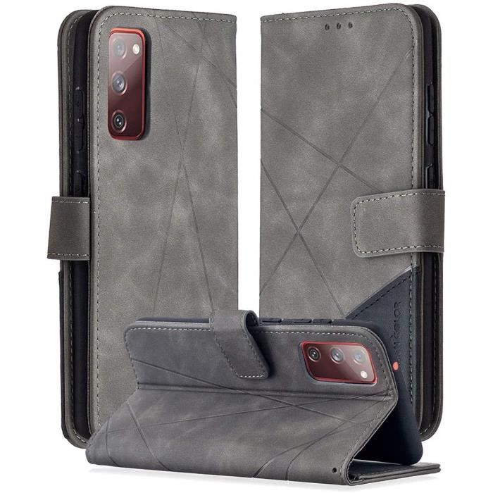 Etui pour Samsung Galaxy S20 FE, Portefeuille en cuir ultra fin Flip Cover Slot Card Kickstand Anti Shock Cover pour Samsung Gal AG