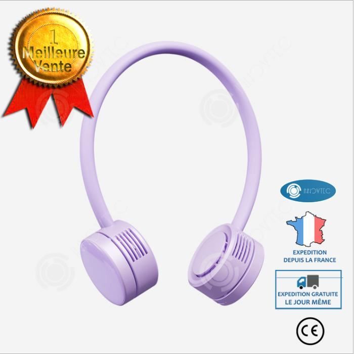 INN® Ventilateur à cou suspendu de qualité zéro Type-C portable à cou suspendu ventilateur extérieur petit ventilateur à cou suspend