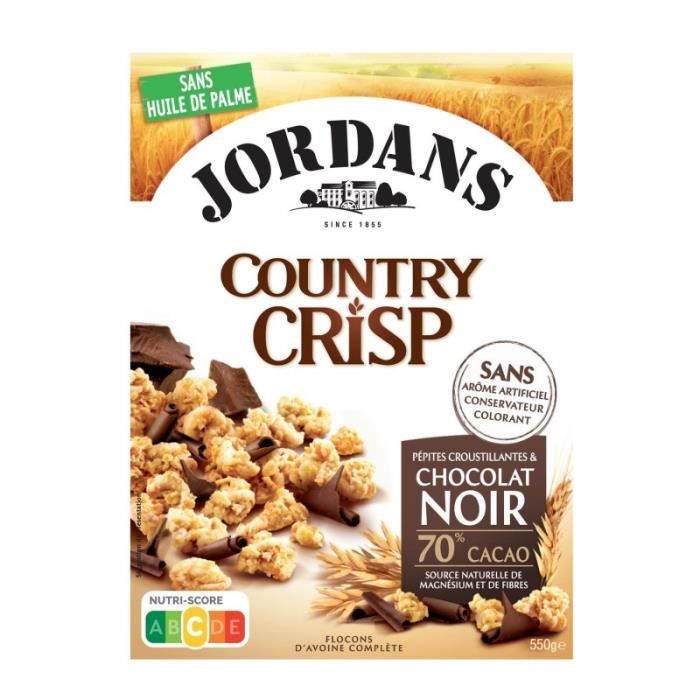 JORDANS - Country Crisp Chocolat Noir 550G - Lot De 4