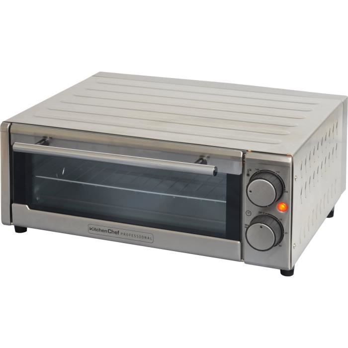 KITCHEN CHEF GP-15AL-G - Four à pizza - 1300 W - Inox - Diamètre 30 cm - 2 résistances