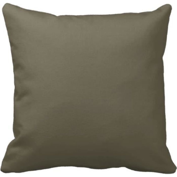Lot de 2 Taies d'oreillers 100% coton 65 x 65 cm - Taupe