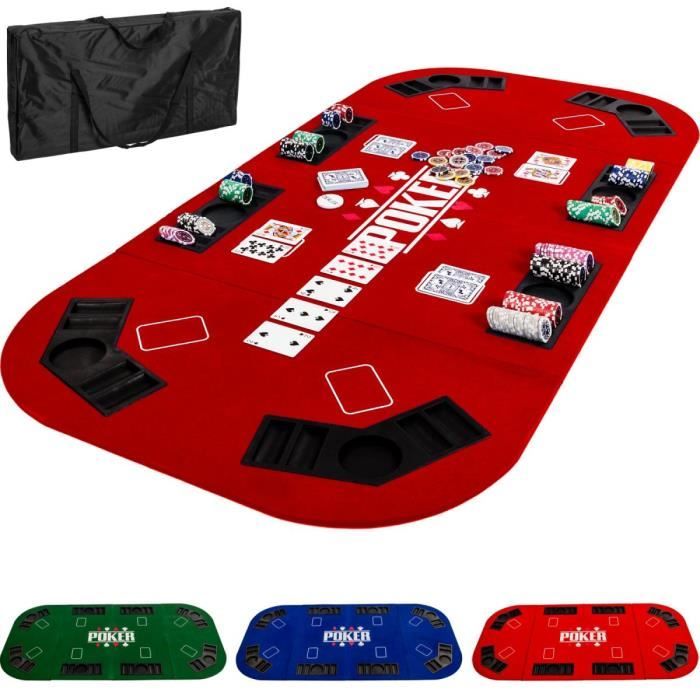 Plateau de poker 160x80cm rouge