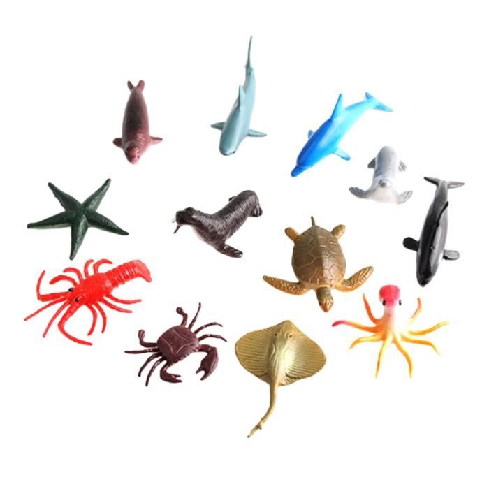 24pcs Safe Sea Animal Model Toys Ornement d'aquarium pour enfant AQUARIUM