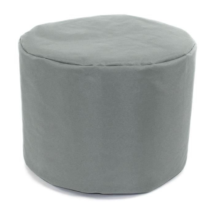 Pouf à tout ROND Intérieur-Extérieur (Diam. 40x30cm) Gris nuage