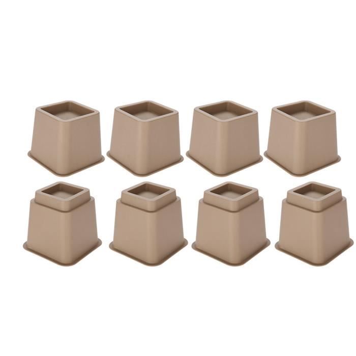 PAL - Rehausseur Pieds de lit, Élévateur de lit, Pied de Meuble Reglable 4 x 5 'et 4 x 3' marron