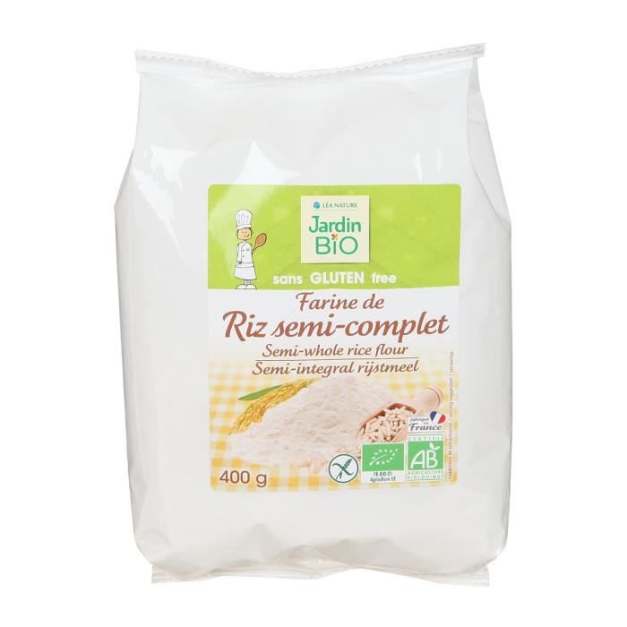 JARDIN BIO Farine de riz semi-complet sans gluten bio - 400 g