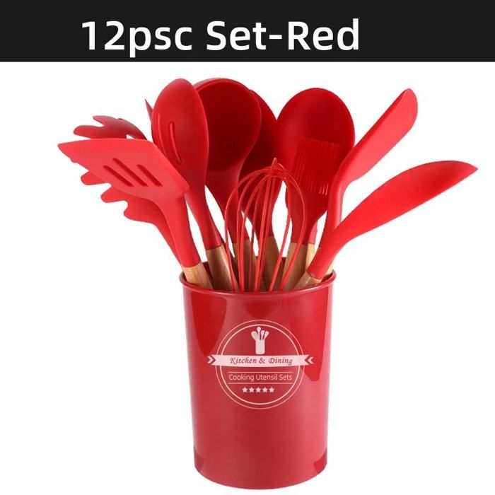 Ensemble d'ustensiles de cuisine, pelle en silicone, kit de cuillère antiadhésive, spatule, cuillère, ustensiles de cuisine pour la cuisine de cuisine, 10 pièces/ensemble (gris