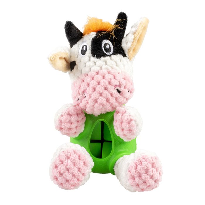 Jouet peluche pour chien vache distributeur en caoutchouc Duvoplus Jouet peluche pour chien vache distributeur en caoutchouc Duvoplus