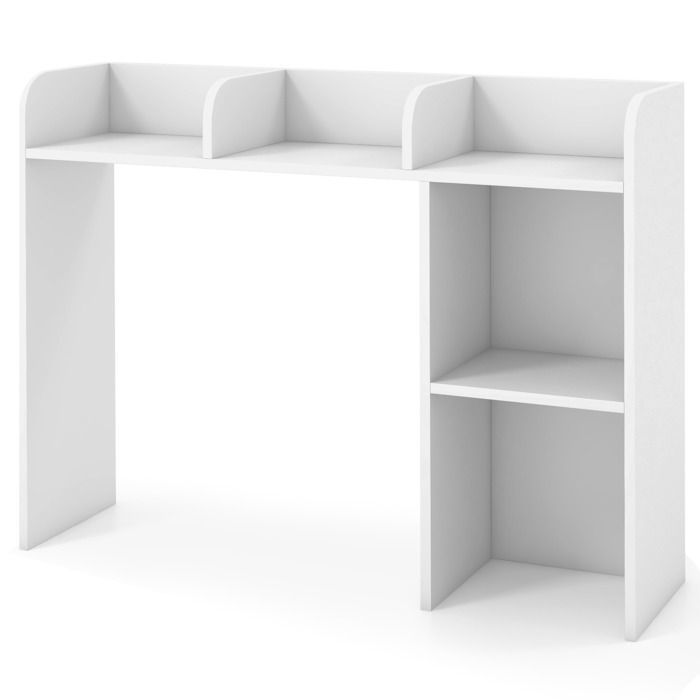 Étagère Bibliothèque à 3 Niveaux COSTWAY-pour Écran jusqu’à 27- 2 Dispositifs Anti-renversement-Compartiments Ouverts-94x25x74 CM