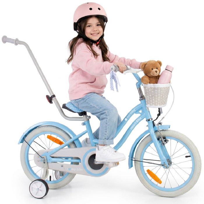 Vélo Enfant - Heart Bike - Roues 16 - 4 à 6 ans - panier - cloche - garde-boue - Bleu