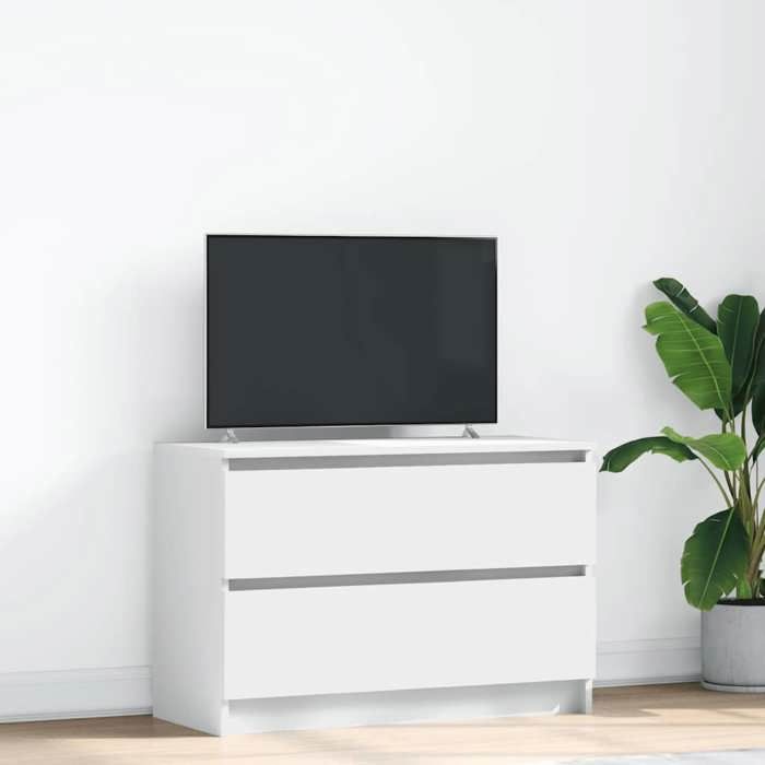 vidaXL Meuble TV blanc 80x35x54 cm bois dingénierie 861787