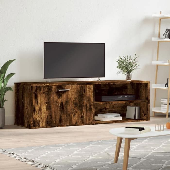 Meilleures Meuble TV - chêne fumé - 120x34x37cm - bois dingénierie SSD28977414