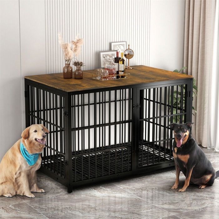 Meilleurs prix pour Cage pour Chien en Bois et en Métal - BingoPaw - Caisse pour Chien - Taille 2XL - 120x77x81.5cm - Noir