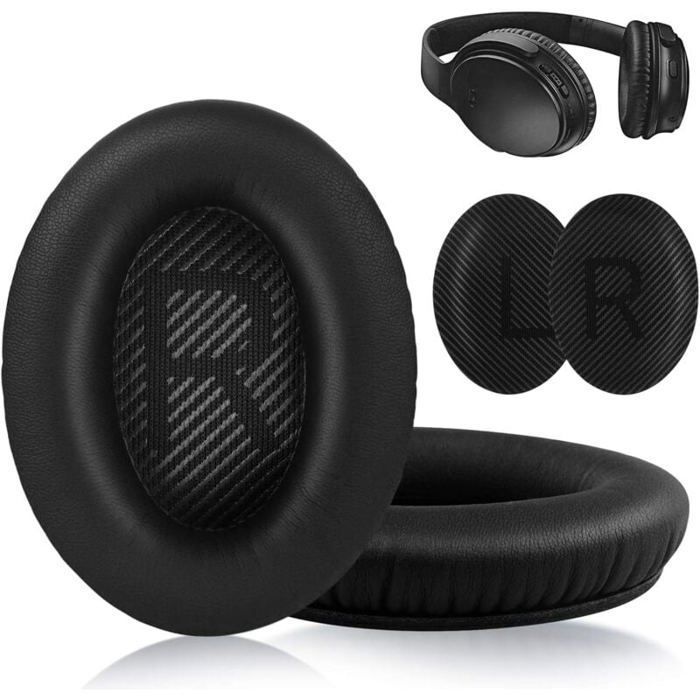 Coussinets doreille pour casque Bose QuietComfort - QC35/QC25/QC15/AE2 Noir