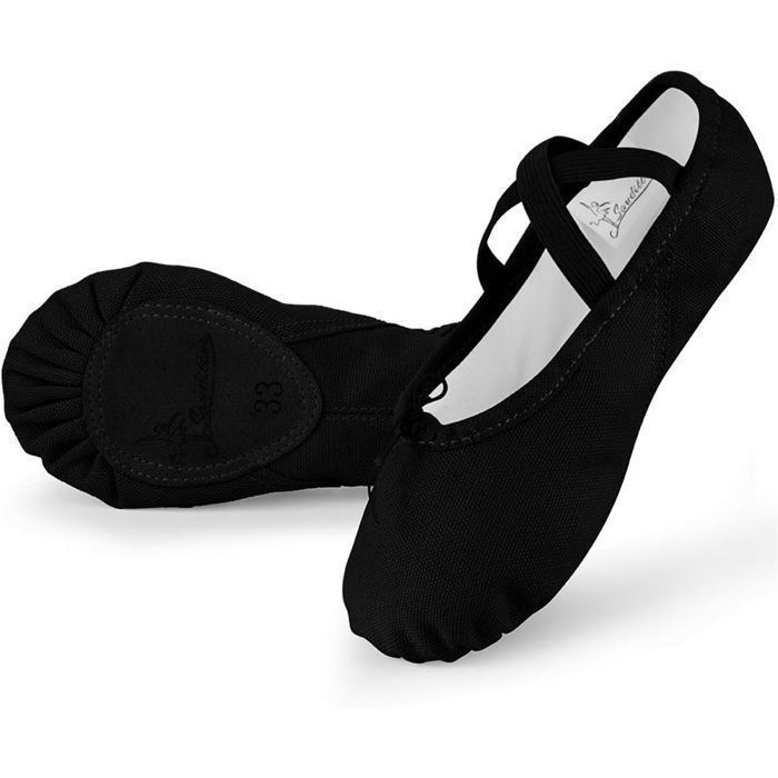 Pilates Femme Chaussons De Ballet Cicilin - Toile Souple Pour Danse, Yoga, Pilates | Pour Femmes Et Filles | Rouge Taille 27 Chaussons Ballet Toile