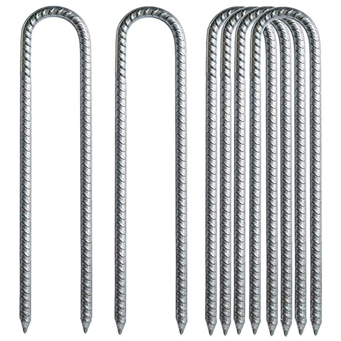 Piquets de Sol dagrafes de Jardin Piquets darmature Crochets en U en Acier galvanisé Ancrage au Sol Robuste 6PCS