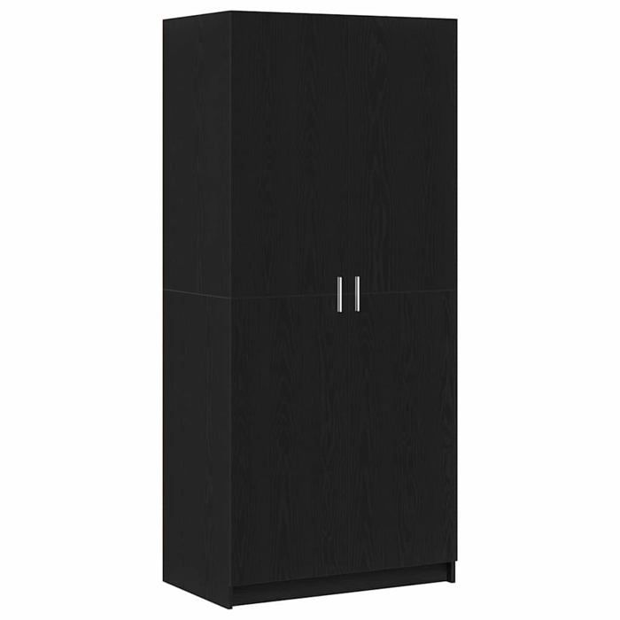 Armoire moderne en bois dingénierie - vidaXL - 80x50.5x180 cm - Chêne Noir - 2 portes - Étagères ajustables