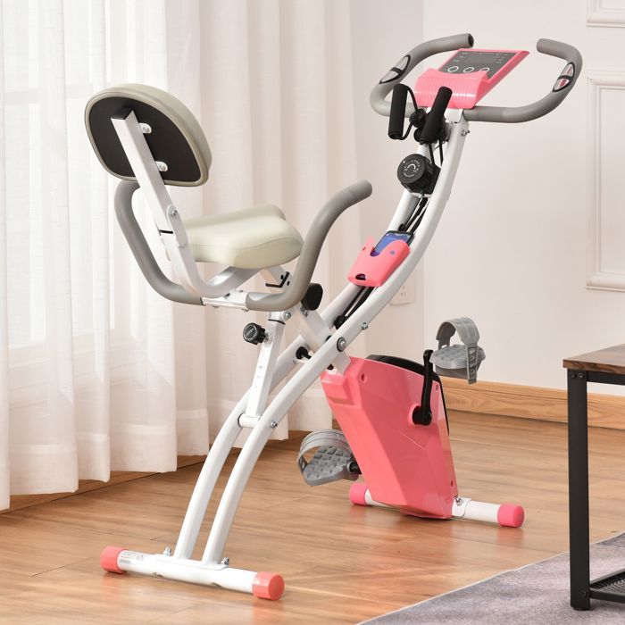 MOTHINESSTO663-Vélo dappartement pliable vélo dexercice home traîner pour adultes 8 niveaux de résistance magnétique capteurs