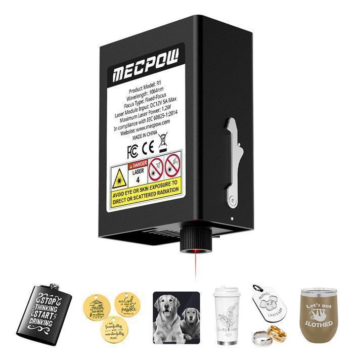 Mecpow R1 Module Laser Infrarouge 1064 nm 12 W pour Graveurs Laser X3/X3 Pro/M1/X4/X4 Pro/X4 Pro-40W/X5/X5 Pro