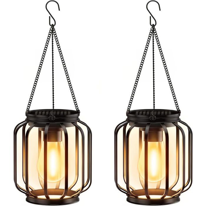 Lampes Solaires Extérieures Étanches IP65 - Lot de 2 Pièces en Métal
