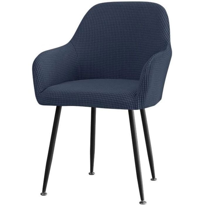 Lot 2 housses chaise avec accoudoirs extensibles jacquard scandinaves antidérapantes pour salle à manger
