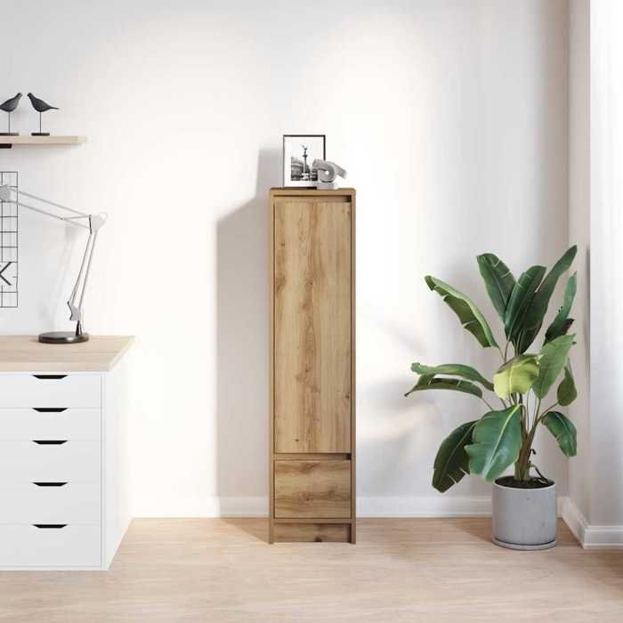 (17641)Meuble rangement - Buffet haut - contemporain - chêne artisanal 295x34x1195 cm bois dingénierie poid:18.9 kg