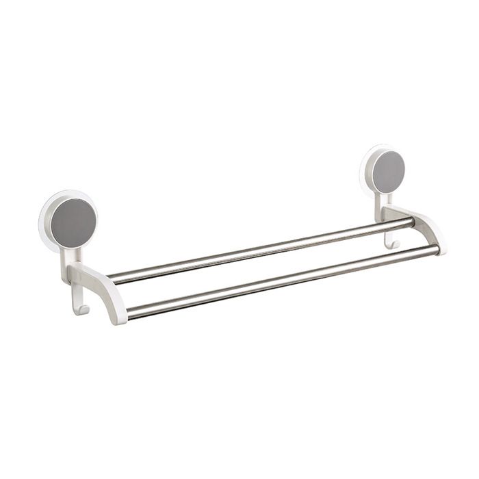 Porte-serviettes Double avec Plaque Murale à Ventouses – Installation Sans Perçage – Dimensions 48 x 14 x 12 cm – Pour Salle de Bain