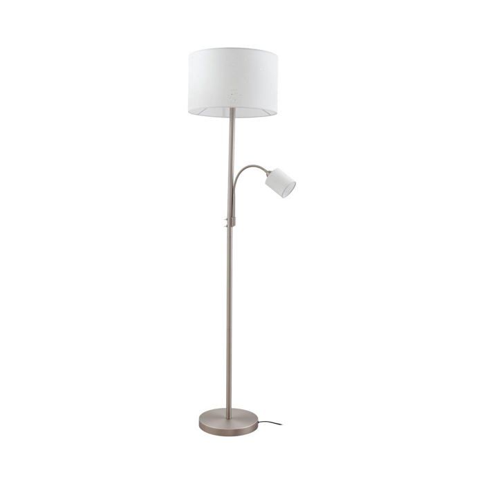 Lampadaire liseuse - Lindby - lampe sur pied - Tissu textile - blanc gris Lampadaire liseuse - Lindby - lampe sur pied - Tissu textile - blanc gris