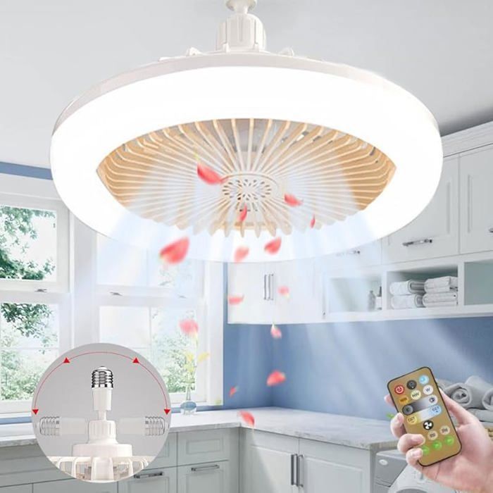 Lampe Ventilateur Plafond – E27 – Lustre Ventilateur de Plafond Silencieux – Jaune jaune VENTILATEUR DE PLAF VENTILATEUR DE PLAFOND
