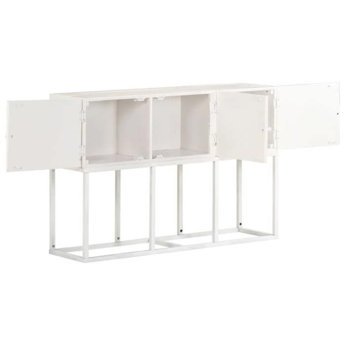 Blanc Commode Salon CHIC Buffet bas/Cabinet 1 PC 115x30x76 cm Bois de manguier massif N12389