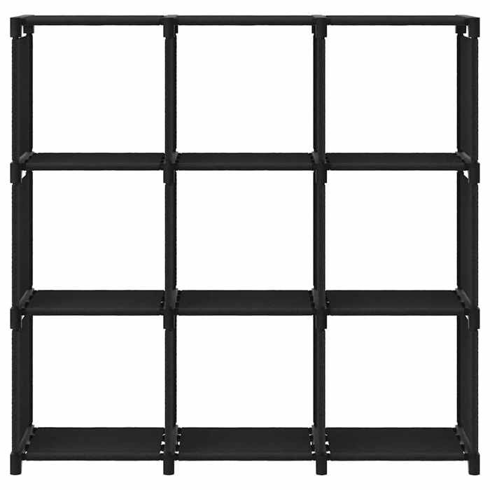 Bibliothèque maison - Étagère daffichage 9 cubes Noir 103x30x107 5 cm Tissu - 2.8kg _17042
